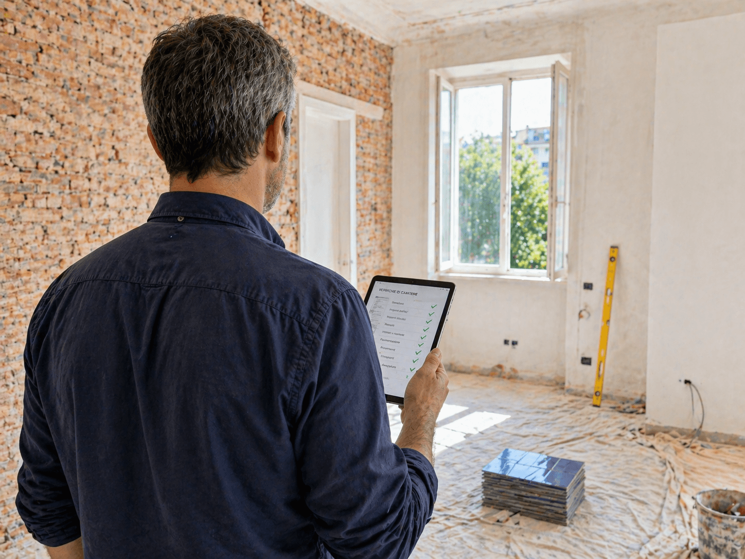 Direttore lavori in cantiere edile con tecnico